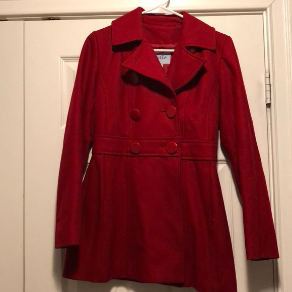 Jackets & Coats Red Pea Coat Poshmark